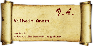 Vilheim Anett névjegykártya